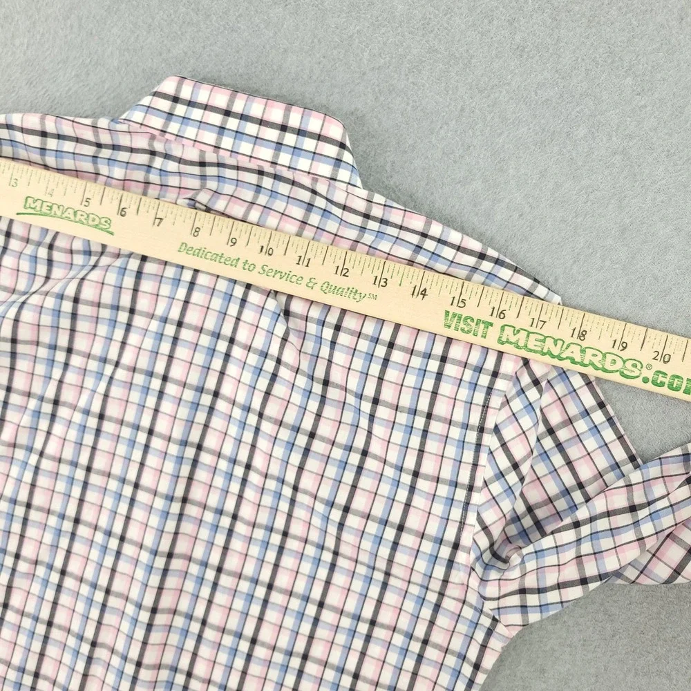 Banana Republic Shirt Mens S Plaid Long Sleeve Wrinkle Resistant Button Up